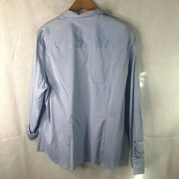 Covington Woman 100% Cotton Striped Blue Button Up Dress Shirt Plus Size 20W‎ - Picture 2 of 9